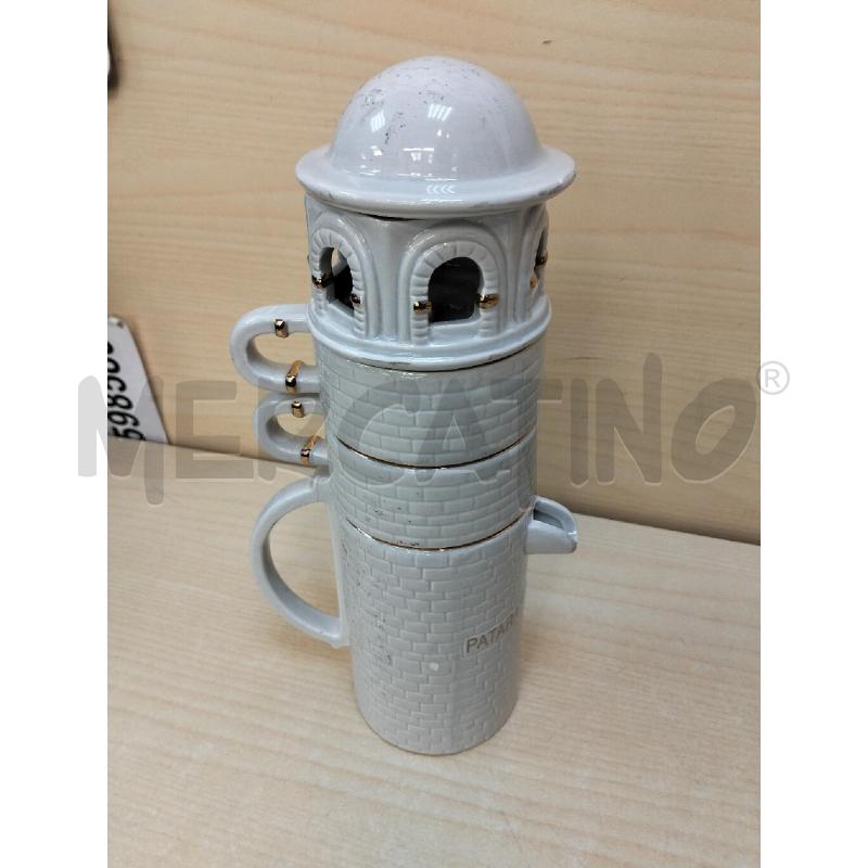 CAFFETTIERA C 2 TAZZINE A FORMA DI TORRE | Mercatino dell'Usato Roma portonaccio 3