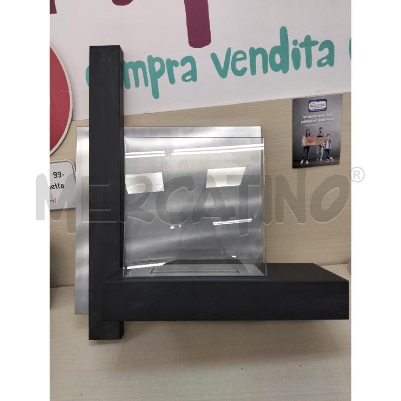 CAMINETTO A BIOETANOLO CROMO E NERO DA MURO | Mercatino dell'Usato Roma portonaccio 1