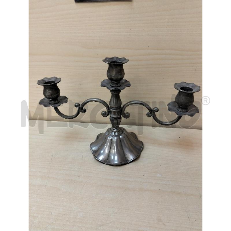 CANDELABRO 3 BRACCI SILVER | Mercatino dell'Usato Roma portonaccio 1