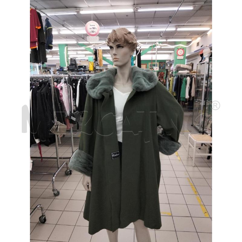 CAPPOTTO DONNA CASHMERE E LANA VERDE CN VISONE | Mercatino dell'Usato Roma portonaccio 1