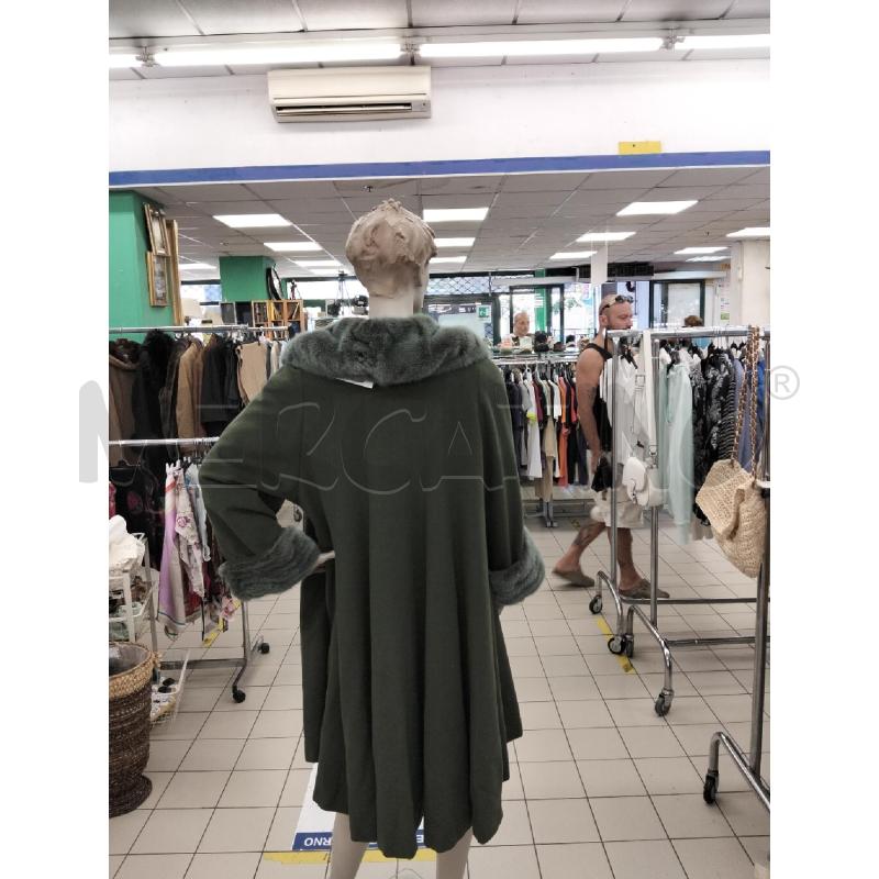 CAPPOTTO DONNA CASHMERE E LANA VERDE CN VISONE | Mercatino dell'Usato Roma portonaccio 4