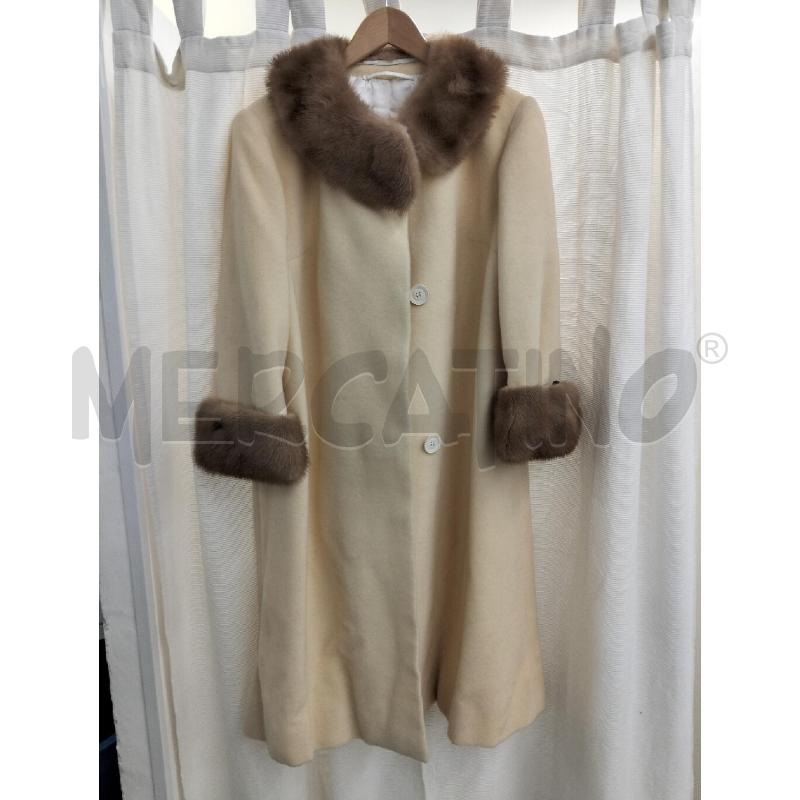 CAPPOTTO DONNA MELITA LANA E VISONE MIELE | Mercatino dell'Usato Roma portonaccio 1