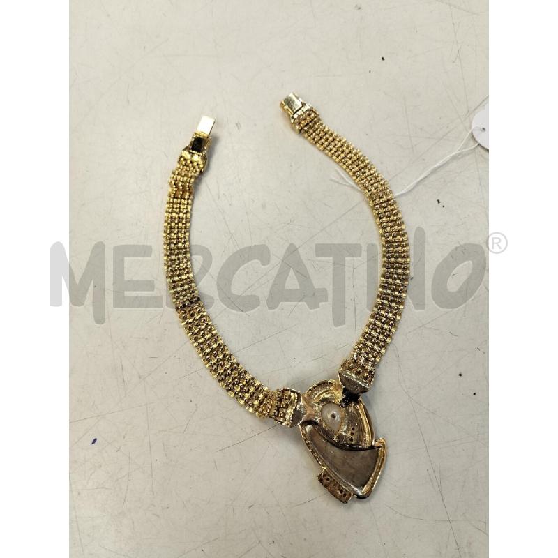 COLLANA DORATA CN PENDENTE NERO  | Mercatino dell'Usato Roma portonaccio 3