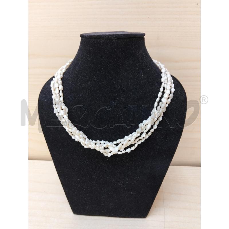COLLANA MULTIFILO PERLE FIUME CHIUSURA AR | Mercatino dell'Usato Roma portonaccio 1