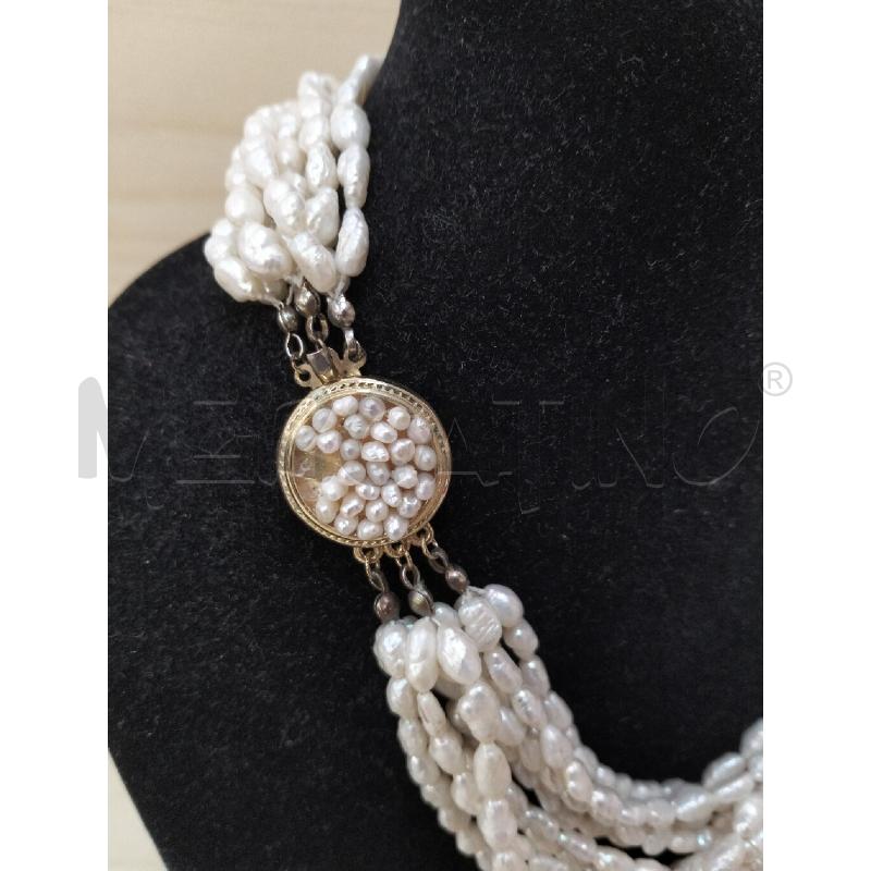 COLLANA MULTI FILI MADRE PERLA | Mercatino dell'Usato Roma portonaccio 2