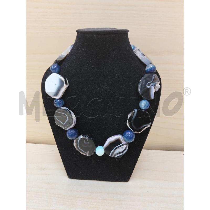COLLANA PIETRE DURE MARR NERE BLU | Mercatino dell'Usato Roma portonaccio 1