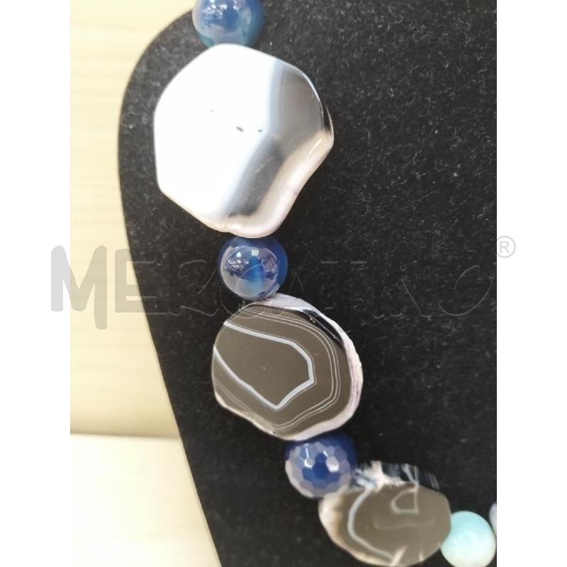 COLLANA PIETRE DURE MARR NERE BLU | Mercatino dell'Usato Roma portonaccio 2