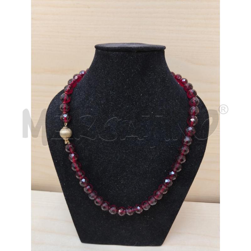 COLLANA SFERE SFACCETTATE VETRO E CHIUS ARG | Mercatino dell'Usato Roma portonaccio 1