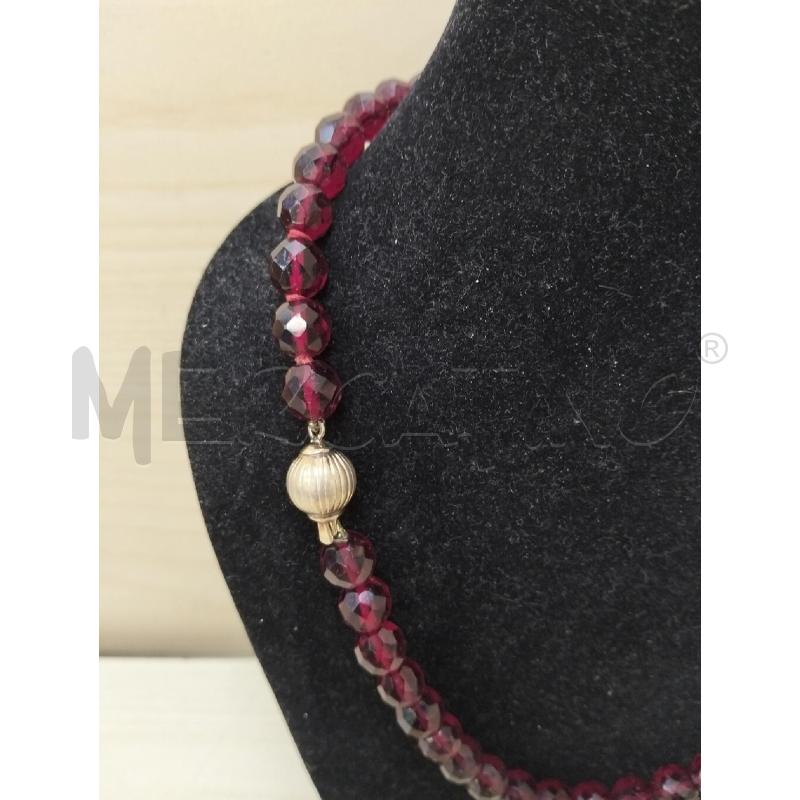 COLLANA SFERE SFACCETTATE VETRO E CHIUS ARG | Mercatino dell'Usato Roma portonaccio 2