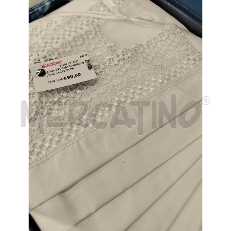 COMPLETO MATRIMONIALE LENZUOLO E SOPRA COPERTA | Mercatino dell'Usato Roma portonaccio 2