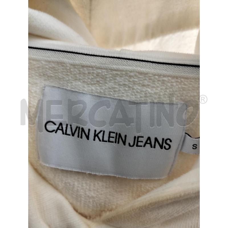 FELPA DONNA CALVIN KLEIN BIANCA CROP | Mercatino dell'Usato Roma portonaccio 3