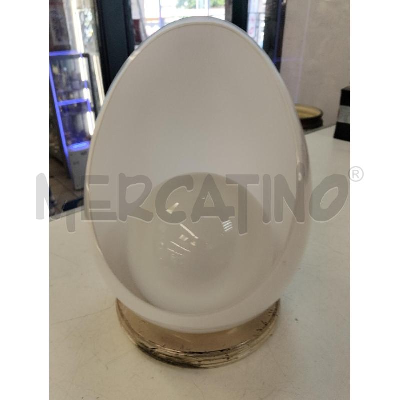 LAMPADA OTTAVIANI UOVO BIANCA BASE ARGENTATA PALLA ROTTA DIETRO | Mercatino dell'Usato Roma portonaccio 1