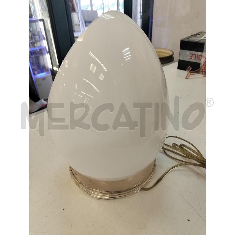 LAMPADA OTTAVIANI UOVO BIANCA BASE ARGENTATA PALLA ROTTA DIETRO | Mercatino dell'Usato Roma portonaccio 2