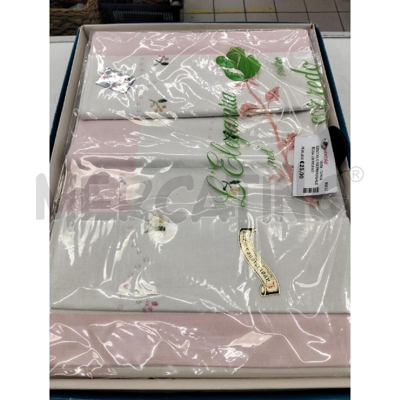 LENZUOLO MATRIMONIALE ROSA CN RICAMO | Mercatino dell'Usato Roma portonaccio 1