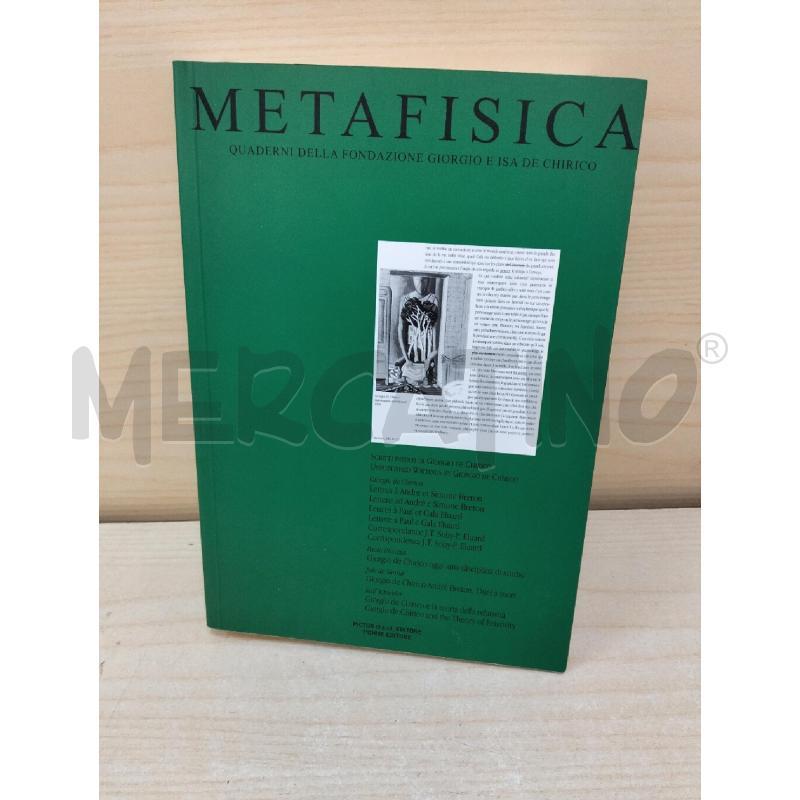 LIBRIO GIORGIO DE CHIRICO METAFISICA | Mercatino dell'Usato Roma portonaccio 1