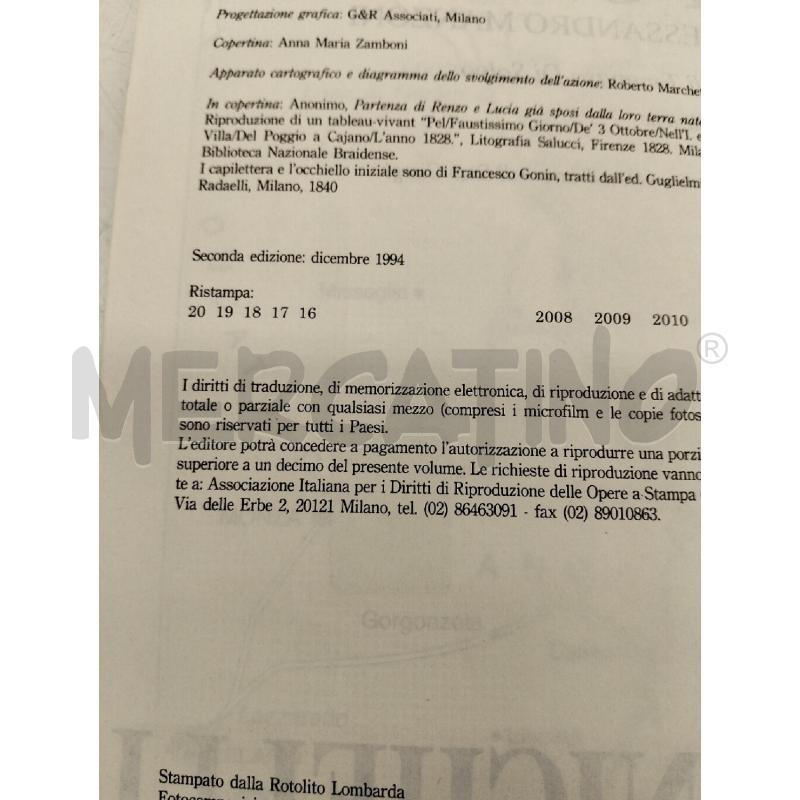 LIBRO I PROMESSI SPOSI ZANICHELLI | Mercatino dell'Usato Roma portonaccio 3