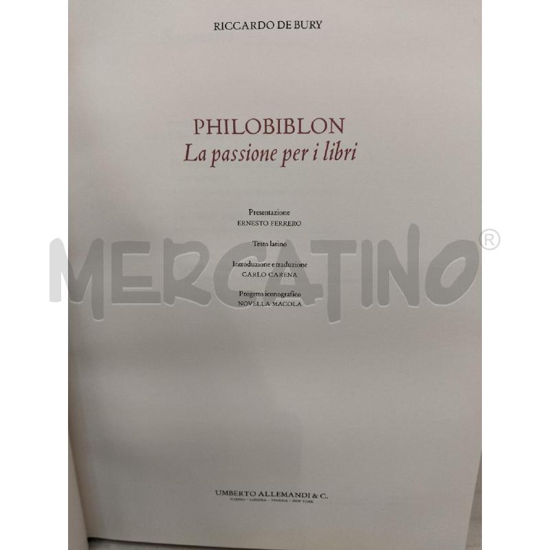 LIBRO PHILOBIBLON LA PASSIONE PER I LIBRI | Mercatino dell'Usato Roma portonaccio 2