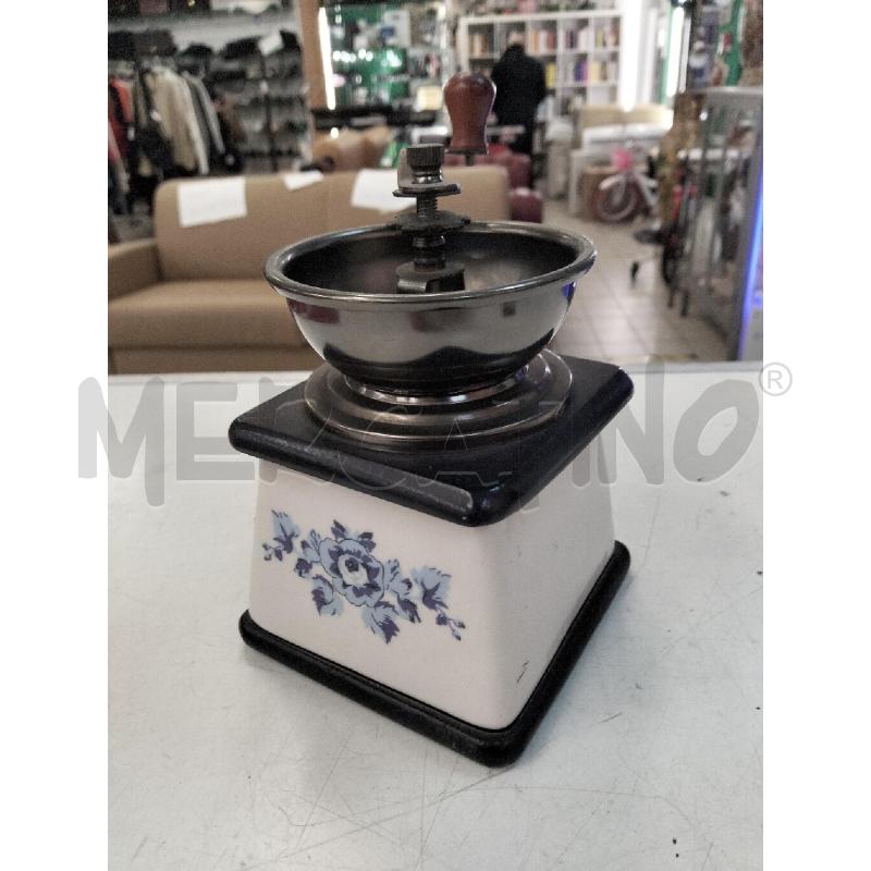 MACINA CAFFE CERAMICA BIANCA BLU E LEGNO | Mercatino dell'Usato Roma portonaccio 2