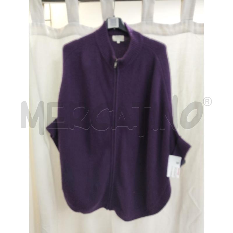 MAGLIONE A MANTELLA C ZIP CACHEMERE VIOLA | Mercatino dell'Usato Roma portonaccio 1