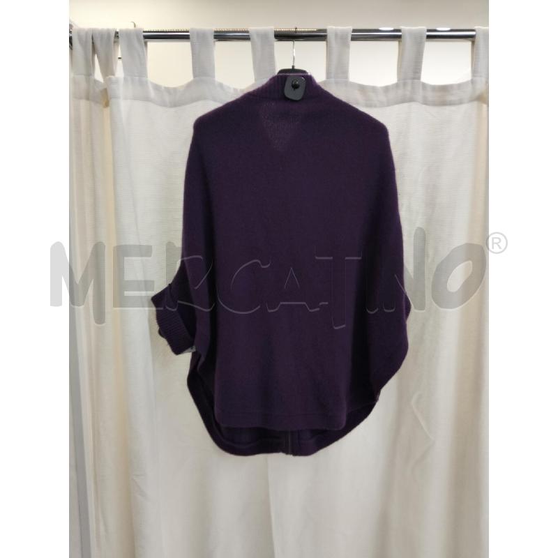 MAGLIONE A MANTELLA C ZIP CACHEMERE VIOLA | Mercatino dell'Usato Roma portonaccio 2