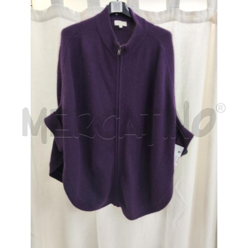MAGLIONE A MANTELLA C ZIP CACHEMERE VIOLA | Mercatino dell'Usato Roma portonaccio 3