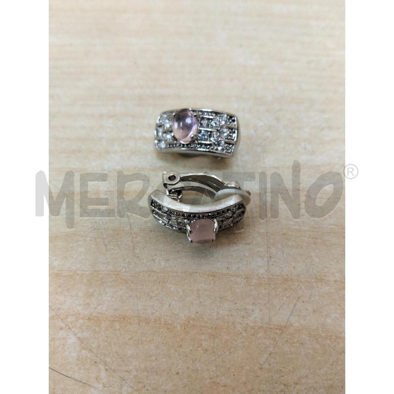 ORECCHINI CLIPS CROMO E ROSA STRASS | Mercatino dell'Usato Roma portonaccio 1