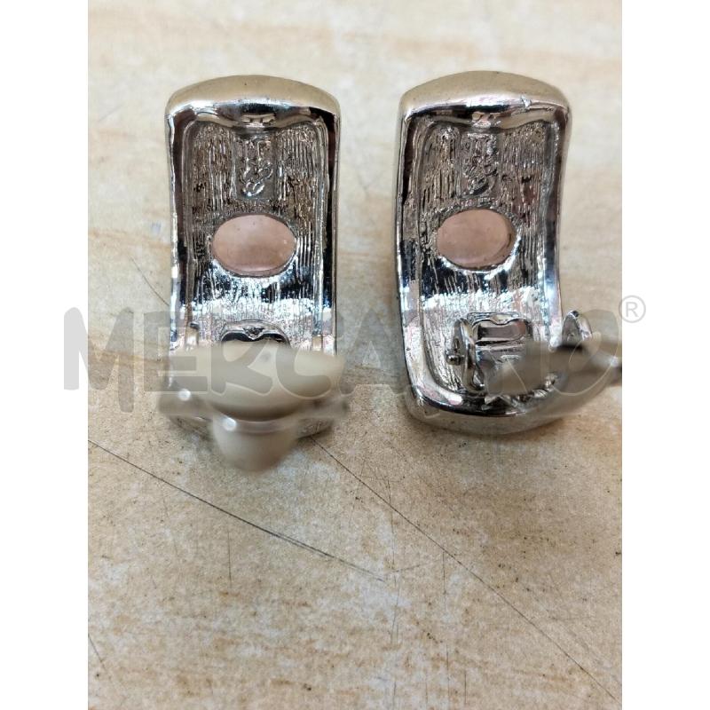 ORECCHINI CLIPS CROMO E ROSA STRASS | Mercatino dell'Usato Roma portonaccio 2