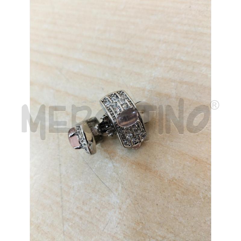 ORECCHINI CLIPS CROMO E ROSA STRASS | Mercatino dell'Usato Roma portonaccio 3