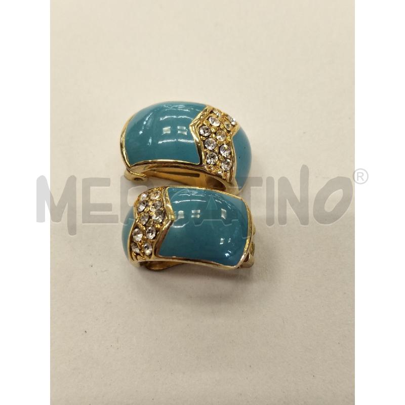ORECCHINI CLIPS DORATI E AZZ STRASS | Mercatino dell'Usato Roma portonaccio 1