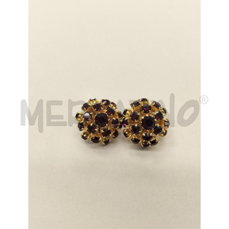 ORECCHINI CLIPS DORATI STRASS ROSSI | Mercatino dell'Usato Roma portonaccio 1