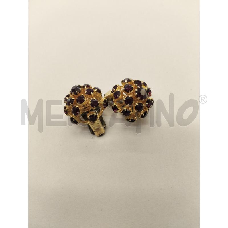 ORECCHINI CLIPS DORATI STRASS ROSSI | Mercatino dell'Usato Roma portonaccio 2