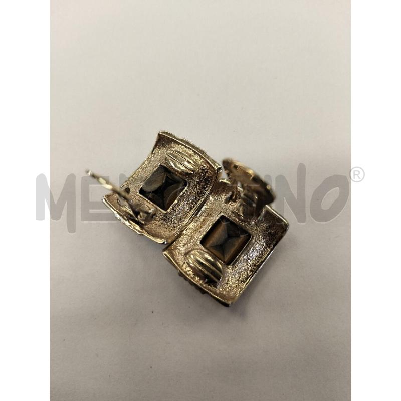 ORECCHINI CLIPS QUADRATI DORATI C ENTRO AZZ | Mercatino dell'Usato Roma portonaccio 4