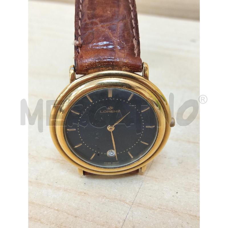 OROLOGIO DA POLSO LORENZ A QUARZO QUADRANTE BLU CASSA DORATA | Mercatino dell'Usato Roma portonaccio 3