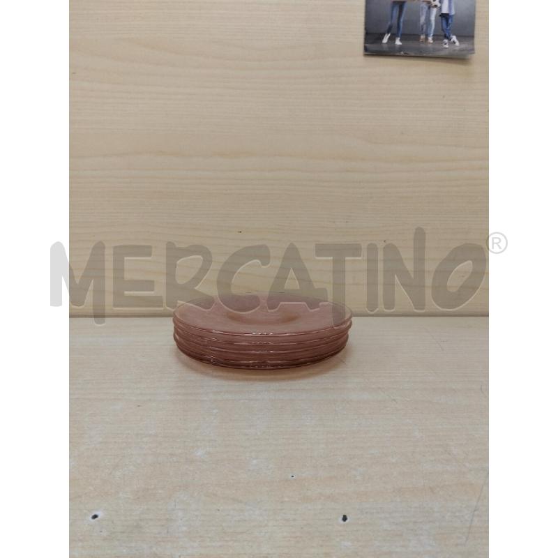 PIATTINI PZ. 5 VETRO ROSA | Mercatino dell'Usato Roma portonaccio 3