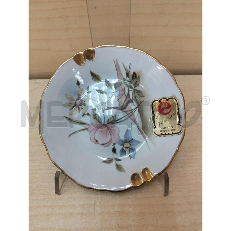 PIATTINO PORCELLANA LIMOGES FIORE ROSA | Mercatino dell'Usato Roma portonaccio 1