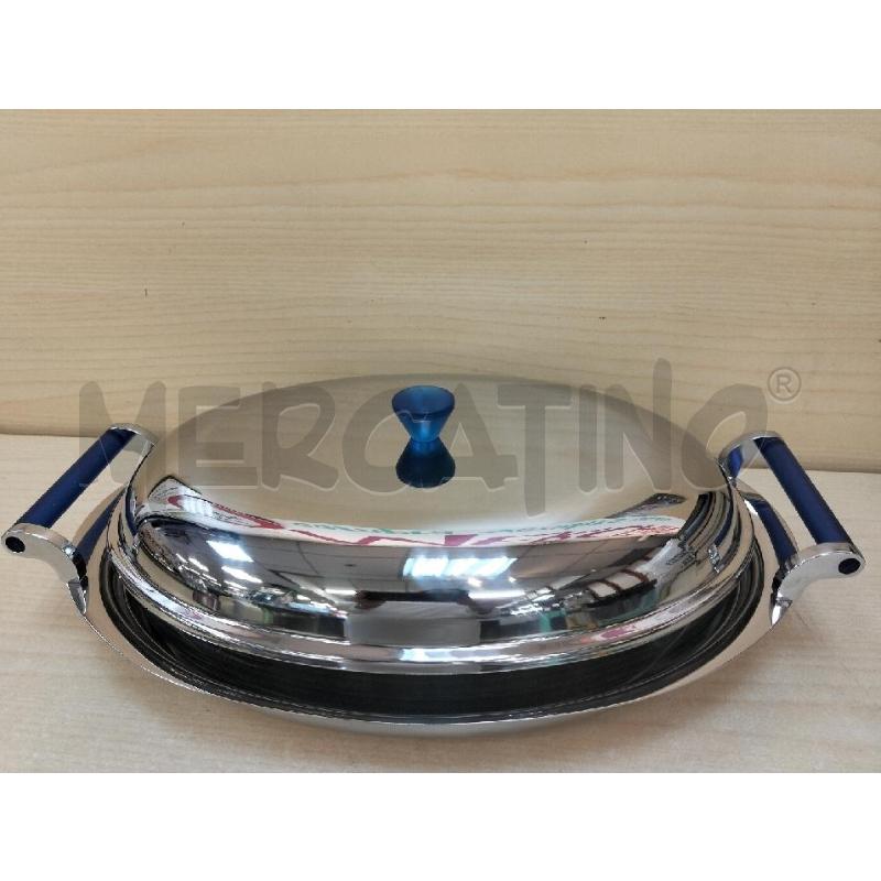 PIROFILA OVALE CROMATA E BLU C PYREX | Mercatino dell'Usato Roma portonaccio 1