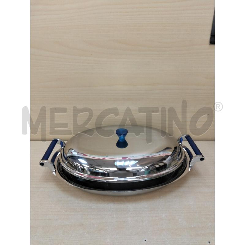PIROFILA OVALE CROMATA E BLU C PYREX | Mercatino dell'Usato Roma portonaccio 2