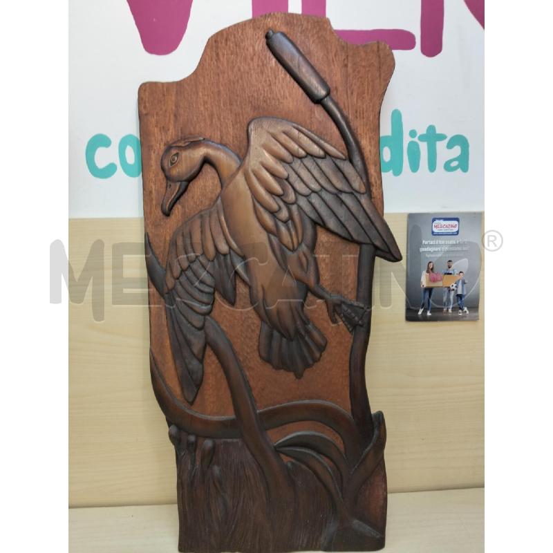 PLACCA LEGNO EDUARDO VAZQUEZ C UCCELLO GRANDE | Mercatino dell'Usato Roma portonaccio 1