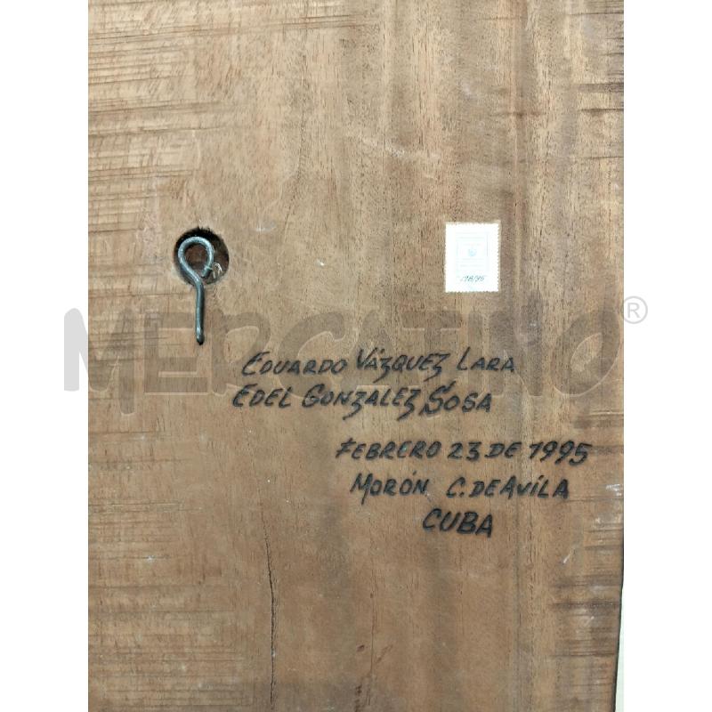 PLACCA LEGNO EDUARDO VAZQUEZ C UCCELLO GRANDE | Mercatino dell'Usato Roma portonaccio 3