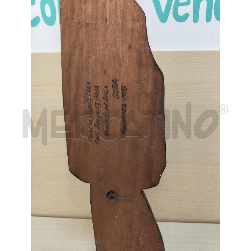 PLACCA LEGNO EDUARDO VAZQUEZ FUCILE RILIEVO | Mercatino dell'Usato Roma portonaccio 3