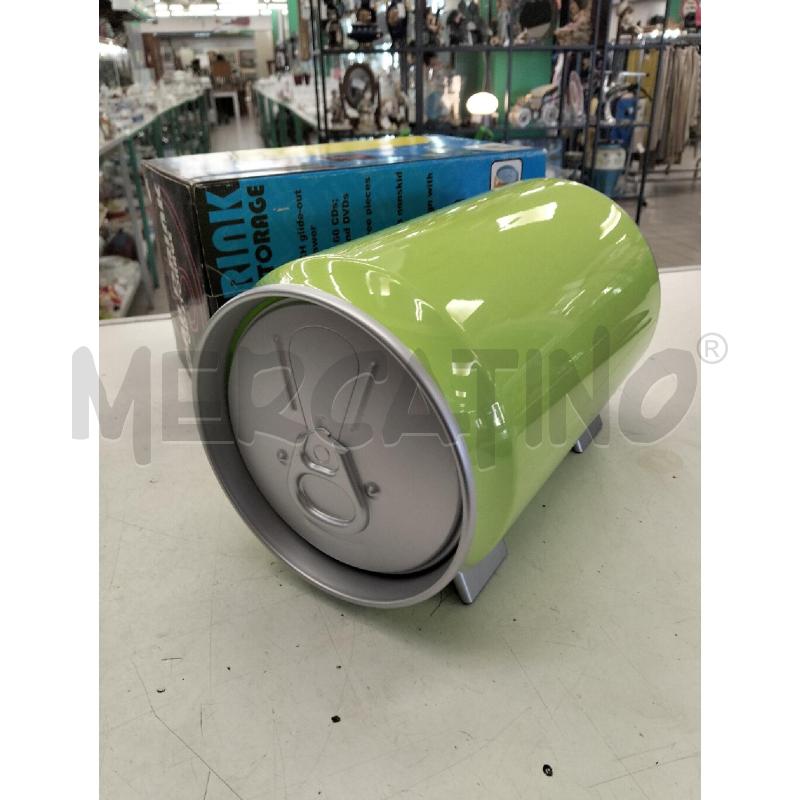 PORTA CD A FORMA DI LATTINA VERDE | Mercatino dell'Usato Roma portonaccio 2