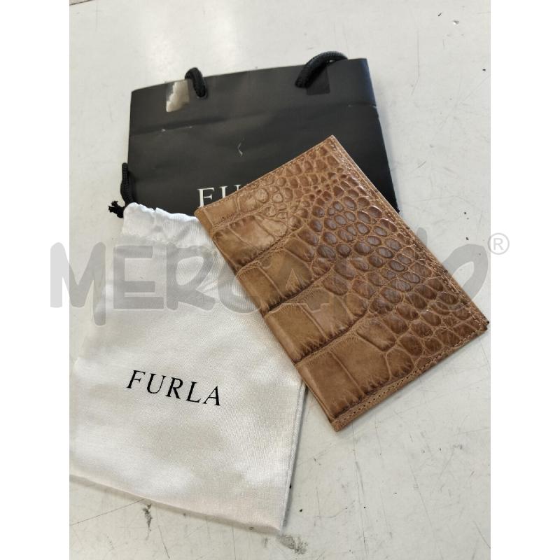 PORTA DOCUMENTI PELLE FURLA BEIGE MARTELLATO | Mercatino dell'Usato Roma portonaccio 1