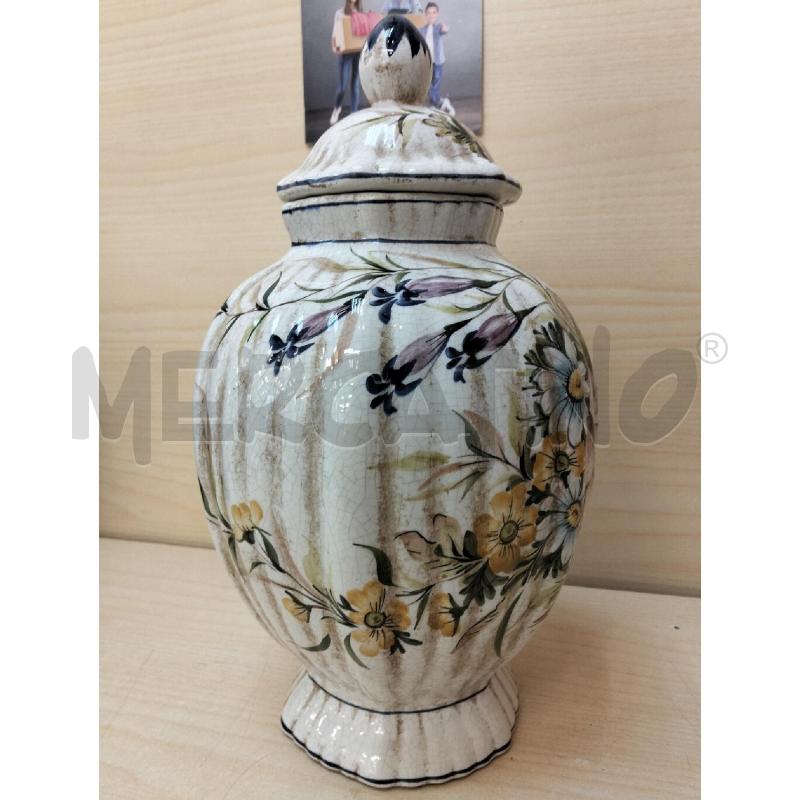 POTICHE VASO DERUTA BEIGE FIORI ROSA | Mercatino dell'Usato Roma portonaccio 2