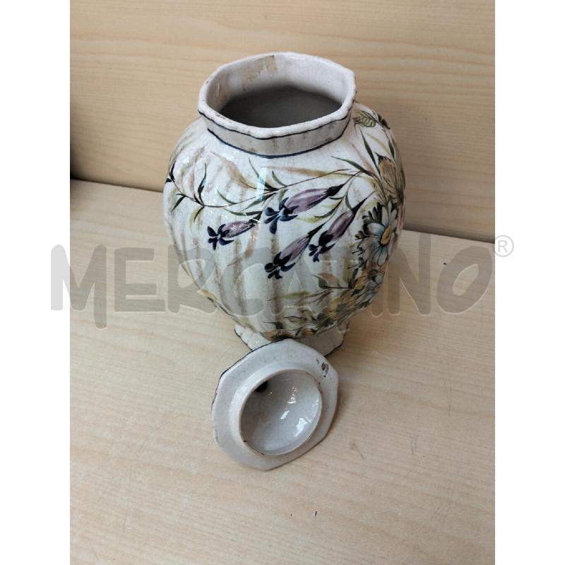 POTICHE VASO DERUTA BEIGE FIORI ROSA | Mercatino dell'Usato Roma portonaccio 3