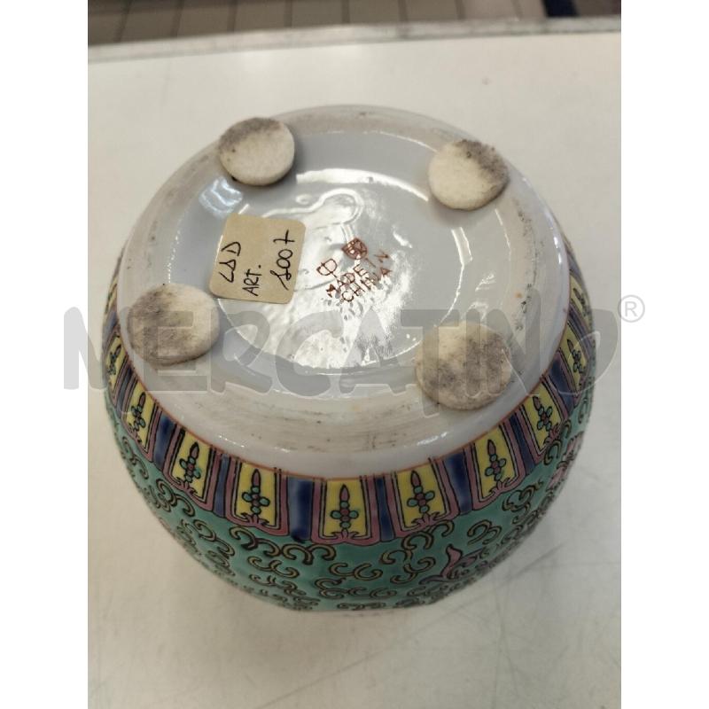 POTICHE VASO PORCELLANA ORIENTALE VERDE ACQUA C FIORI | Mercatino dell'Usato Roma portonaccio 3