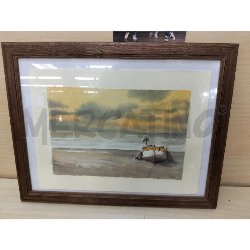 QUADRO ACQUERELLO BARCA AL TRAMONTO GF | Mercatino dell'Usato Roma portonaccio 1