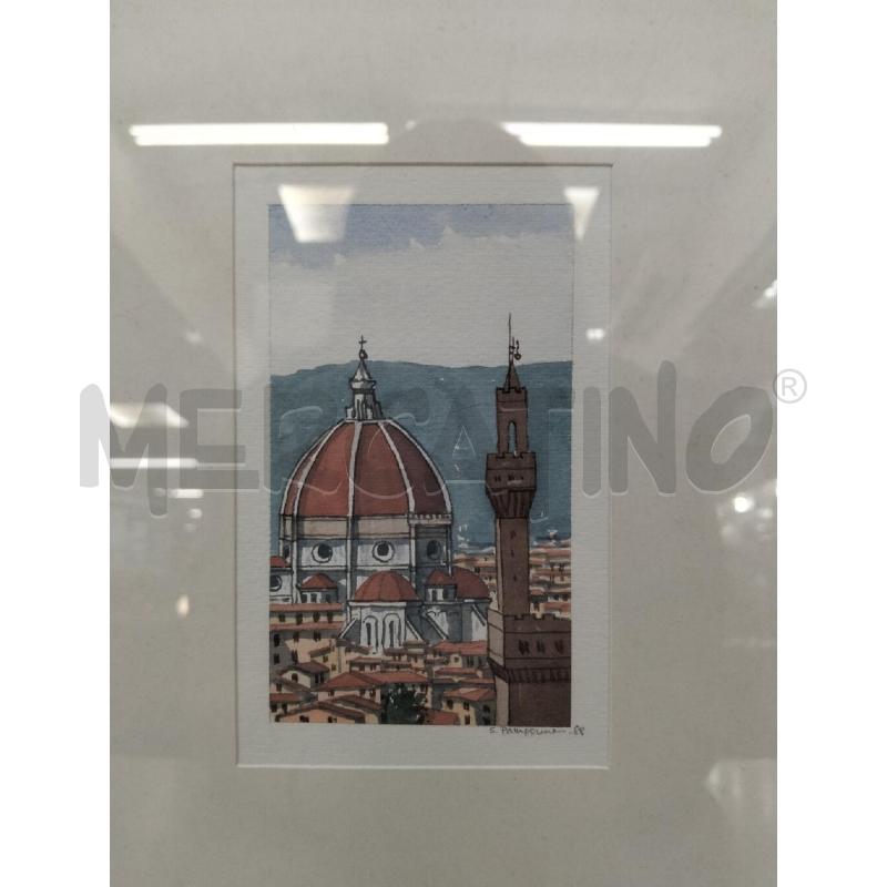 QUADRO ACQUERELLO SANTA MARIA NOVELLA | Mercatino dell'Usato Roma portonaccio 2