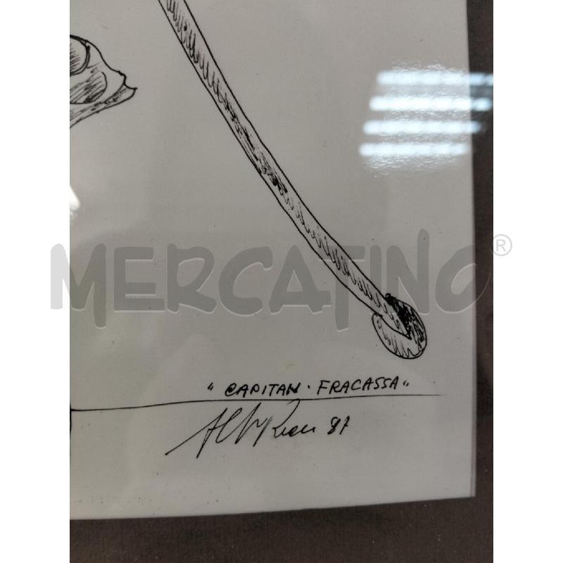QUADRO CAPITAN GRACASSA BIANCO NERO MANTELLO ROSSO | Mercatino dell'Usato Roma portonaccio 2