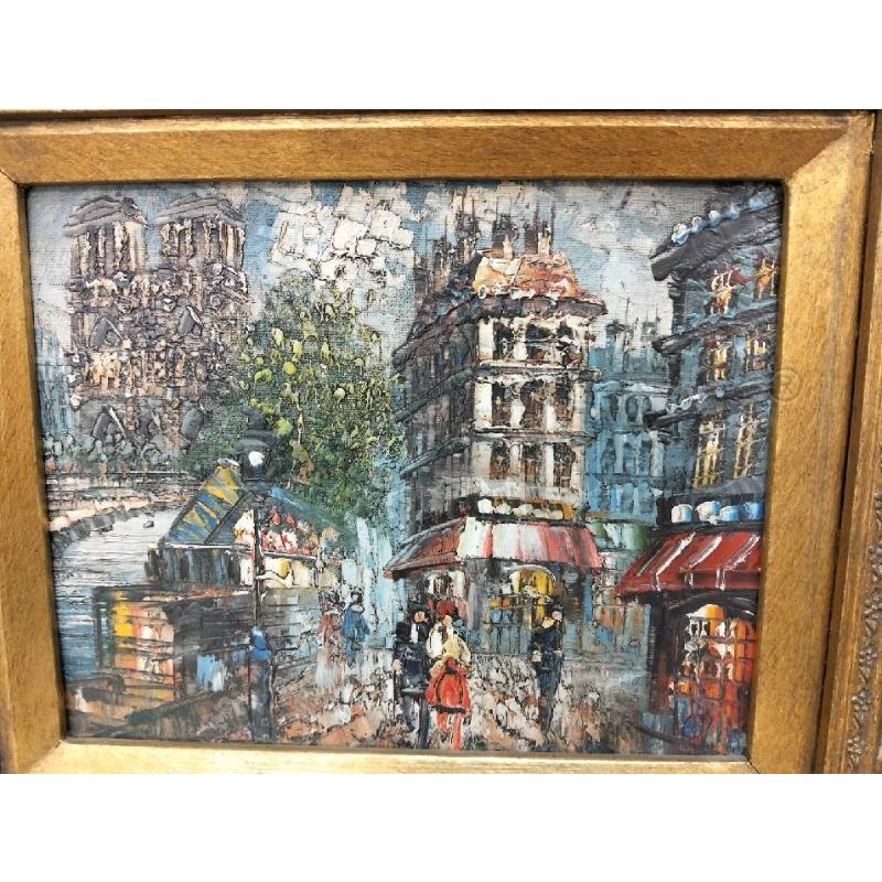 QUADRO CORN DORATA PARIGI PITTURA SPATOLATA | Mercatino dell'Usato Roma portonaccio 2