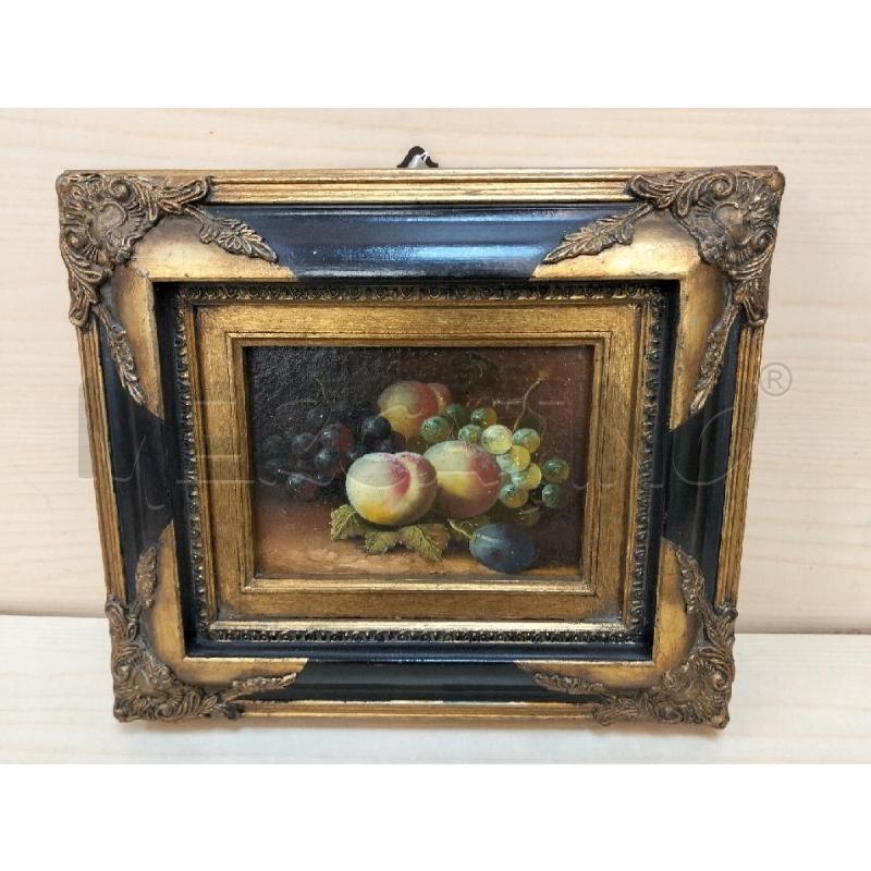 QUADRO CORN NERA DORATA NATURA MORTA SU LEGNO | Mercatino dell'Usato Roma portonaccio 1